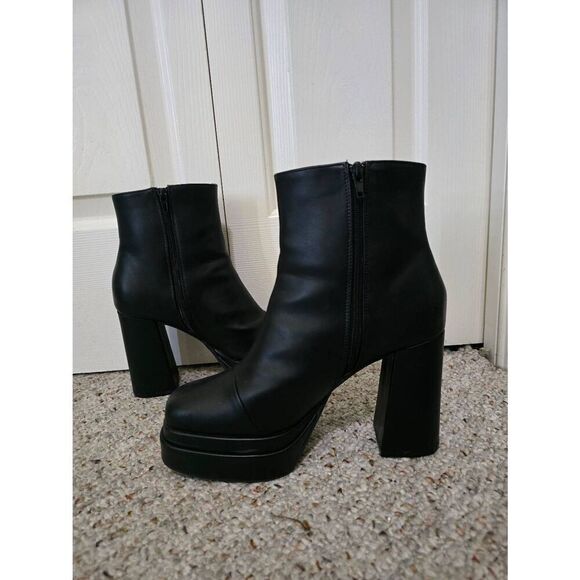 Natrix Chunky Heel Platform Ankle Boots Size 10 Sold By Sourpuss - Picture 2 of 11